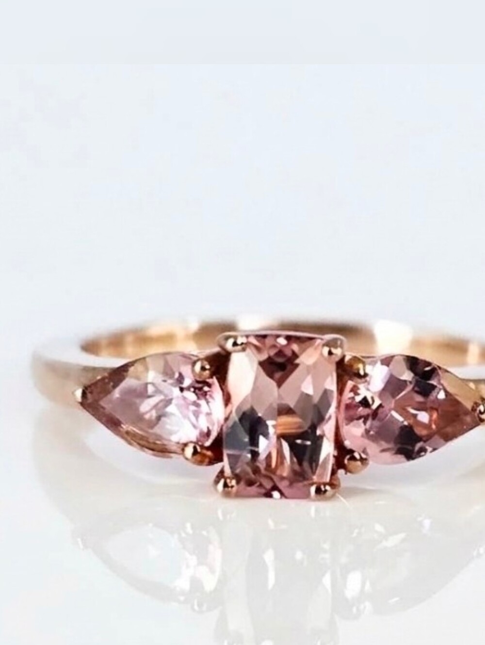 Natural Blush Tourmaline Rose Gold Vermeil Ring Size 7!